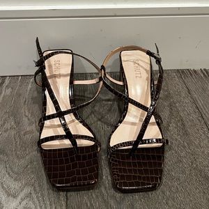 Schutz Brown Croc-style Heels